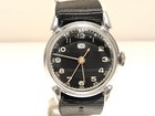 Vintage Rare Early 32mm Military Black Dial Chromed  Germany Men s Watch  ruhla 