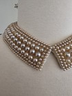 Vintage 1950 s Antiqued Bead Pearls Necklace Collar Mid Century 14 Inch