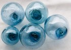 Custom Order Japanese Glass Floats  5  Sky Blue Mixed Size Makers Marks Antiques
