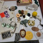 Vintage Estate Sale Junk Drawer Lot Buttons Pins Patches Collectables