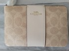 Coach Corner Zip Wristlet - Cw854 Sand Chalk Signature Canvas   Leather