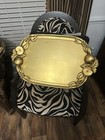 Large Vintage Italian Wood Gold Leaf The Firenze Collection Serving Tray Platter