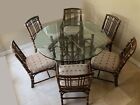 Vintage Mcguire Bamboo Leather Dining Room Table And Six Chairs