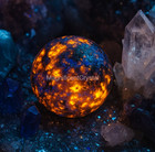 45mm  Natural Yooperlite Ball Glow-in-uv Sphere Fluorescent Sodalite Quartz Deco