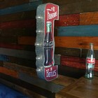 Coca-cola Metal Led Bulb Wall Sign 25    Coke Bottle Shaped Double Sided Marquee