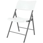 Lifetime 80191 Light Commercial Folding Chair  White Granite With Gray Frame  4