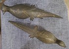 Vintage Pair Of Large Brass Pheasants  Very Heavy 12 x4 5 