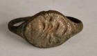 Rare Ancient Roman Bronze Ring Depicting Legionary Eagle 200-400 Ad