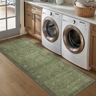 2x5 Runner Rug Machine Washable Boho Rug Runners For 2  X 5  Muted Green