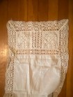 Antique 65    Handmade Linen Lace Table Runner Drawnwork Crochet White
