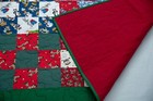 New Handmade Christmas  Flannel Soft Back  9 Patch Throw Quilt Very Soft 
