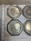 Vintage Solid Brass Coasters  Set Of 6  Thick  Great Patina   