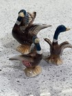 Trio Of Vintage Bone China Mallard Ducks Figurine Made In Japan Collectable