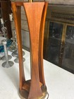 Vtg Mid Century Danish Modern  Sculpted Wood   Brass Modeline Style Lamp
