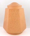   1920s - Antique Art Deco Orange peach Glass Shade For Table Lamp