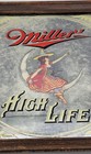 Vintage Miller High Life Girl On The Moon Witch Beer Mirror Bar Sign 1979