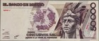           1986 Mexico 50000 Pesos Banknote  Cuauht  moc  Aztec Warrior  Serpent  Rare