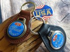New Rare Vintage 1970s Buick Riviera Leather Key Chain Ring Fob Nos