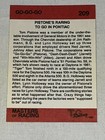 Tiger Tom Pistone Masters Of Racing 1990  209 Vintage Nascar Autographed Card 