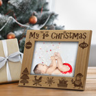 My First Christmas-my 1st Christmas- Santa And Me -engraved Wood Picture Frame