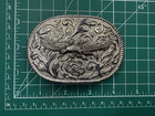 Oval Silver Tone Soaring Eagle Belt Buckle