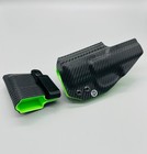 Fits A Glock 20 21   Mag Pouch  Black Carbon Fiber   Green Kydex Iwb Holster Usa