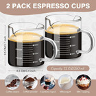 2 Pack Espresso Cups  Scale Shot Glass Latte Cup 350ml 12oz