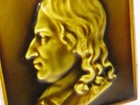 International Tile And Trim Art Pottery Relief  Portrait Green Tile Of Gentleman