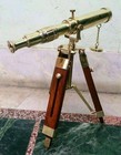 Vintage Brass Nautical Gift Decorative Solid Brass Telescope W   Wooden Tripod