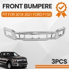 Front Bumper Face Bar For Ford F-150 F150 2018-2020 W  Fog Hole Chrome Steel