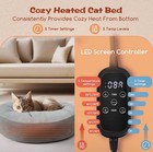 Heated Cat Bed 20 Inch With Adjustable Temperature And Timer