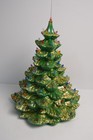 Vintage Ceramic Christmas Tree Gold Glitter 15  Art Pottery 1977 Retro Decor