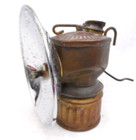 Vintage Justrite Brass Carbide Coal Miner   s Cap Helmet Lamp Light Lantern