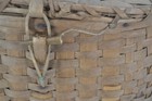 Antique  Fishing Creel Basket Splint Ash Native American Abenaki 19th C Original