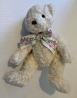 Vtg Russ Berrie Shelby Bear Stuffed Animal Plush Toy Cream Floral Rose Bow