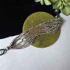 Vintage 90s Silver Brass Tone Metal Beads Boho Style Bracelet 7  Wrist