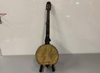 Antique J  Viner Brass Banjo  Rare Maker  Ornate Wood Carving  Needs Restoration