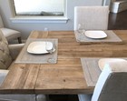 6 Pack - Natural Linen Hemstitched Placemats - 14  X 20  - 100  Pure Linen