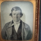 Antique 19th Century Ambrotype Portrait Photo In Leather Case Victorian Era 3x4