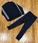 Adidas Essentials 3 Stripes Tracksuit Set Black Jacket Men   s Size Medium