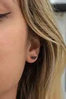 Women Wings Stud Earring 1ct Round Lab Created Blackdiamond 14k Rose Gold Plated