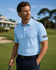 Footjoy Golf Polo Shirt Men Xl Jacguard Blue Titleist Patch Rare Limited New