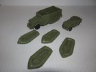 Vintage Marx Wwii Battle Of Navarone Playset Waxy Green U s  Vehicles Lot