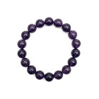 12mm Purple Bead Bracelet 18cm Stretch Round Stone Beads Elastic Unisex Jewelry