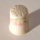 Belleek Pink Floral Porcelain Thimble Ireland Nib