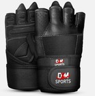 Men s Leather Weight Lifting Gloves     Gym Workout Gloves With Wrist Support