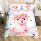  Cute Llama Bedding Set Twin Size Kids Cartoon Twin no Comforter  Multi 31