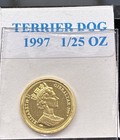 1997 Isle Of Man 1 25 Oz Crown 0 999 Fine Gold Coin terrier Dog 