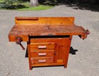 Antique C  Christensen Chicago Antique Industrial Carpenter   s Workbench