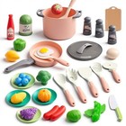 35pcs Kids Kitchen Toy Accessories  Toddler Pretend Cooking Playset With Play Po